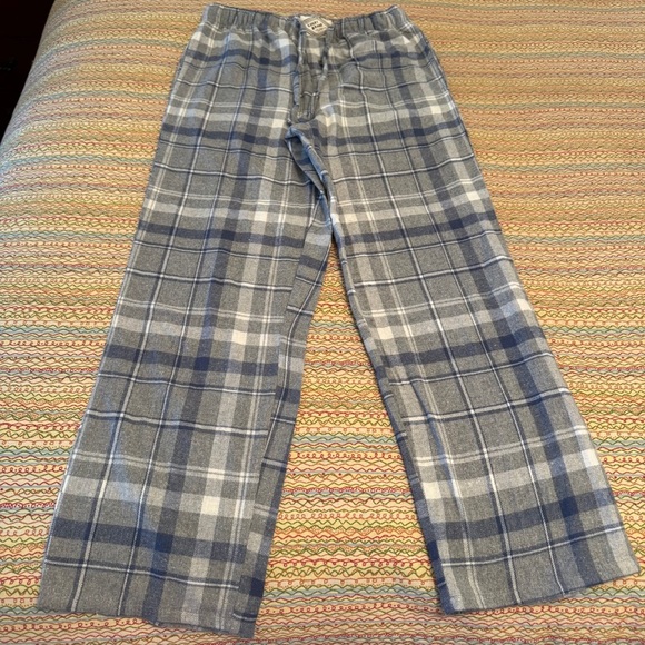 Lucky Brand Sleepwear Pants with Relaxed Fit Grey and Blue Plaid Size Small - Picture 1 of 5